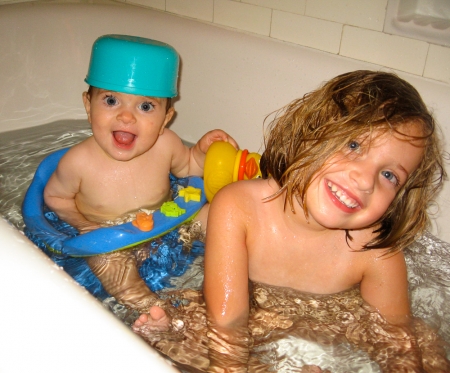 My sister's kids, Charlotte and Emmy Comrack, during their stay at my parents' house.